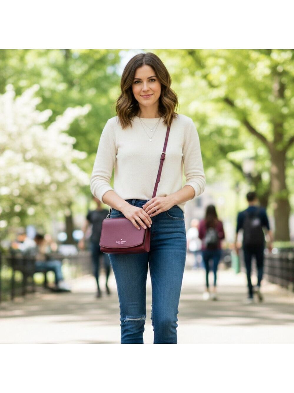 *Kate Spade Charlotte Street Alek Wine Saffiano Crossbody
